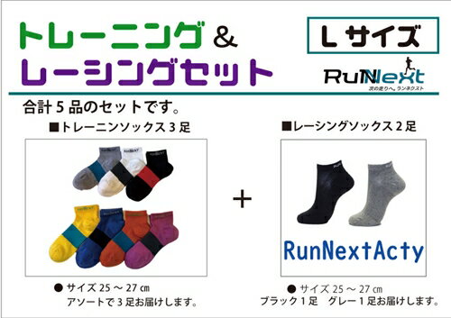 楽天奈良県葛城市【ふるさと納税】スポーツ用 RunNext トレーニングソックス ＆ RunNextActy レーシングソックス Lサイズ ／ ランネクスト ウォーキング ジョギング 奈良県 葛城市