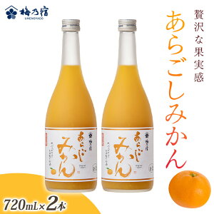 【ふるさと納税】梅乃宿 あらごしみかん 720ml 2本 セット / お酒 リキュール ギフト 贈り物 プレゼント 人気 メーカー直送 果肉たっぷり デザート つぶつぶ食感 ロック ストレート 奈良県 葛城市
