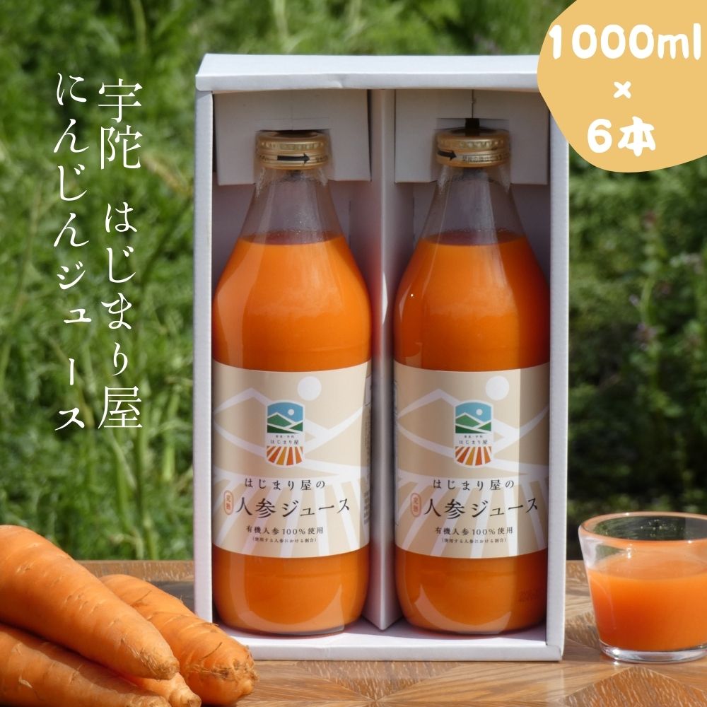 4位! 口コミ数「0件」評価「0」有機人参100％使用　にんじんジュース1L×6本　/　有機人参（宇陀市産）贈り物　にんじん　奈良　宇陀市　有機　母の日　父の日