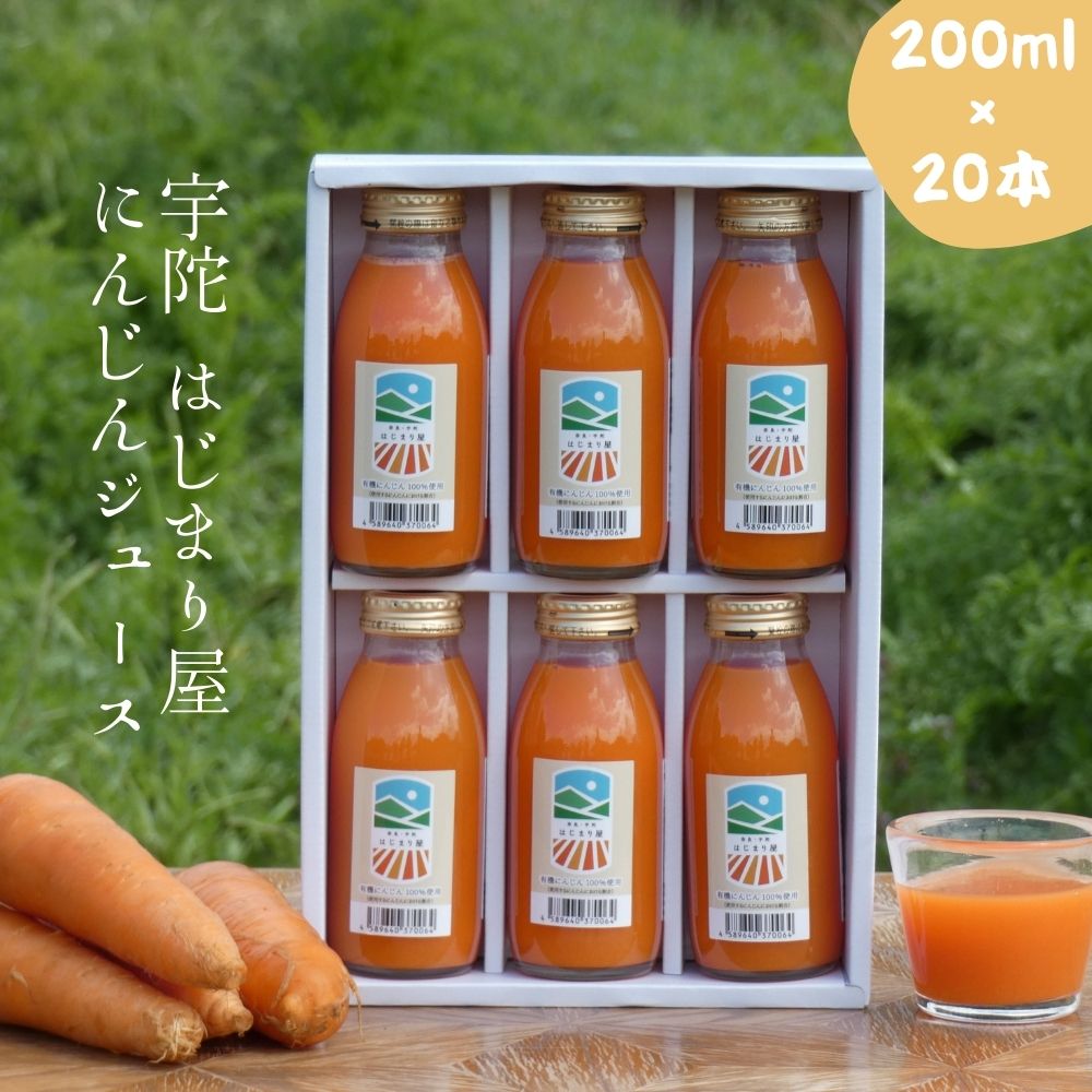 9位! 口コミ数「0件」評価「0」有機人参100％使用　にんじんジュース200ml×20本 / 贈り物　にんじん　奈良　宇陀市　有機　母の日　父の日