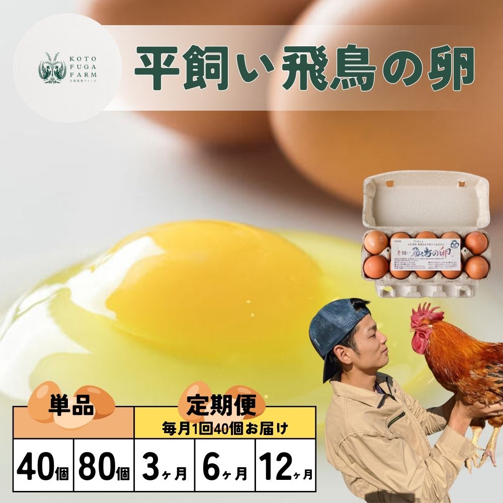 【ふるさと納税】【単品・定期便が選べる!】平飼い飛鳥の卵/ 卵 たまご 玉子 生卵 鶏卵 生たまご たまごかけごはん 卵焼き 目玉焼き 冷蔵 チルド 古都風雅ファーム 奈良県 宇陀市