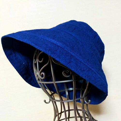 藍染め 綿 帽子 フリーサイズ フチあり/井上紺屋 奈良県 伝統工芸 ぼうし お洒落 ファッション 宇陀市