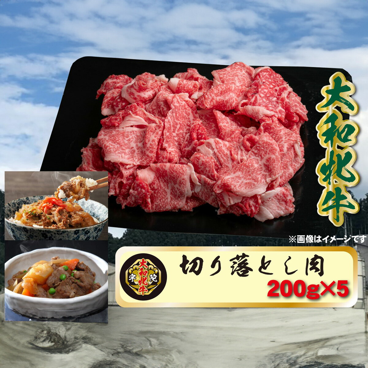 【ふるさと納税】(冷凍) 大和牝牛 切り落とし肉 200g×5 YMKO1 ／ 太田家 肉 ブランド牛 ふるさと納税 奈良県 宇陀市