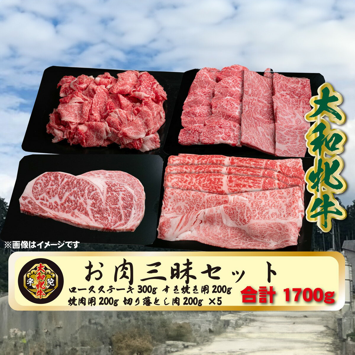 (冷凍) 大和牝牛 お肉 三昧 セット 1700g YMLS5 ／ 太田家 肉 ブランド牛 ふるさと納税 奈良県 宇陀市