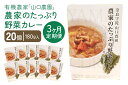 楽天奈良県宇陀市【ふるさと納税】定期便 3ヶ月 農家のたっぷり野菜カレー 20個 月1回 ／ 山口農園 有機野菜 オーガニック 伝統野菜 レトルト カレー キャンプ 奈良県 宇陀市