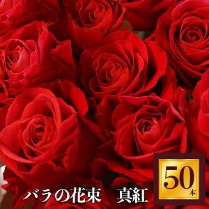 【ふるさと納税】Heguri Rose バラの花束 （赤バラ 50本）ローズ フラワー 薔薇 新鮮 ...