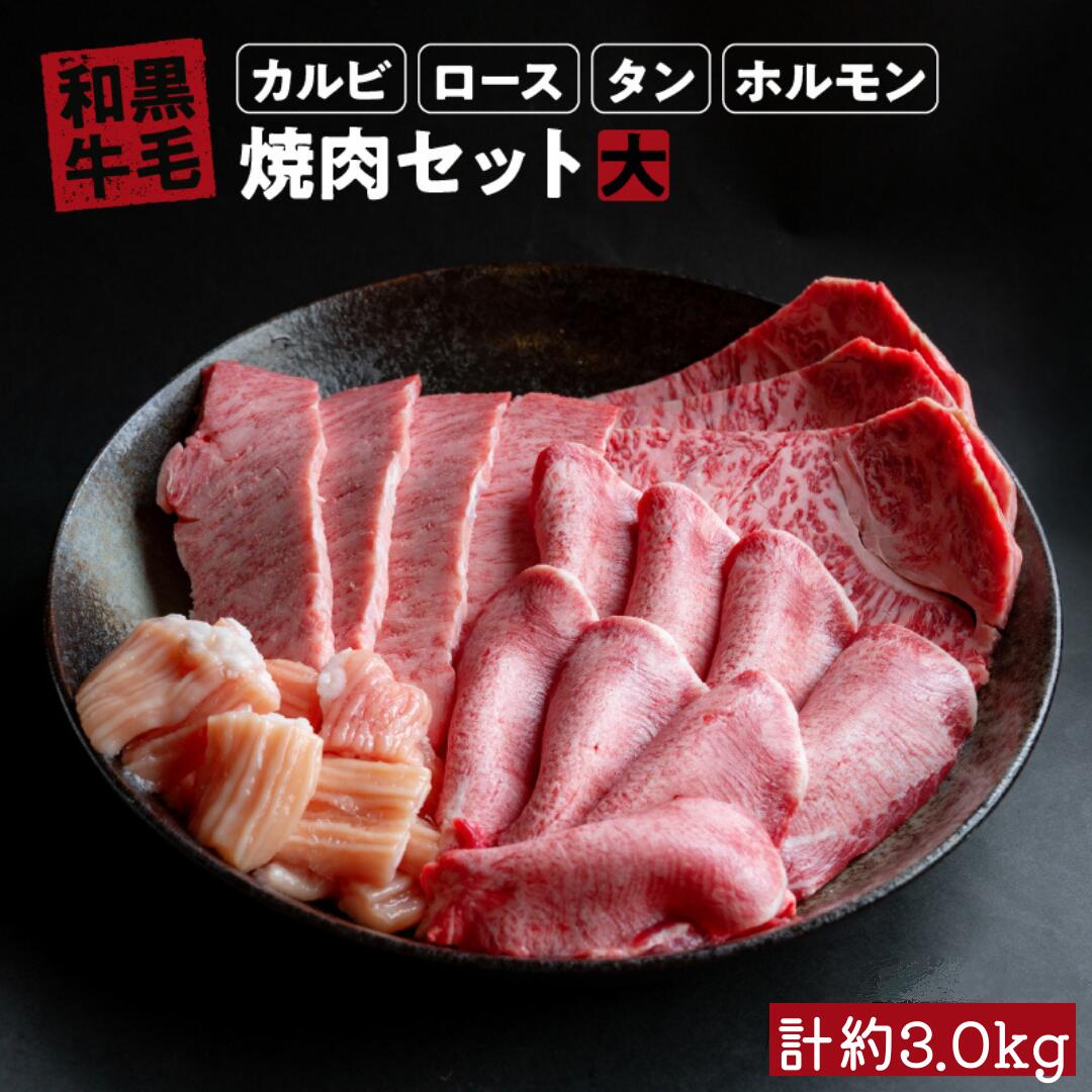 国産 牛 焼肉 セット 大 ( カルビ 1kg ロース 1kg タン 200g ホルモン 800g ) 冷蔵 贅沢 バーベキュー ギフト お取り寄せ グルメ お中元 お歳暮 内祝 贈り物 贈答 お祝い 誕生日 プレゼント 母の日 父の日