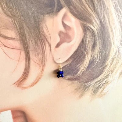 【ふるさと納税】天然石 ラピスラズリ フックピアス (Silver925 18KGP仕上げ) ／ Maco アクセサリー シルバー ヘアライン加工 プレゼント 奈良県 田原本町