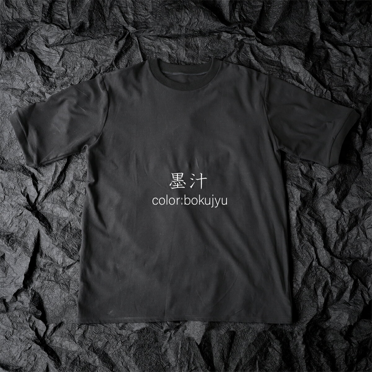 【ふるさと納税】土に還る天然素材「和紙糸」で作ったTシャツ メンズ Mサイズ 墨汁（ブラック） ／ まちづくり観光振興機構 半袖 カットソー 黒 トップス サステナブル 大人用 清涼感 奈良県 田原本町