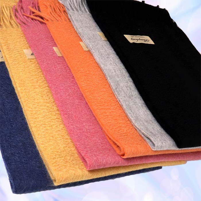 【ふるさと納税】高級 カシミヤ100％ 薄手 プチマフラー 無地 66301 レディース 内モンゴル産 オレンジ ／ まちづくり観光振興機構 通勤 通学 プレゼント ギフト 奈良県 田原本町