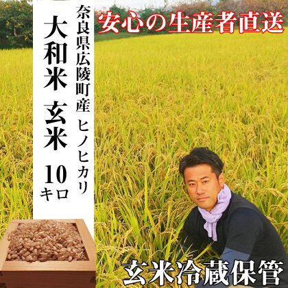 ＼お買い物マラソン×ポイントアップ／【令和5年度産】【色彩選別 加工済 大和米 奈良県 広陵町産 ヒノヒカリ 玄米 10kg