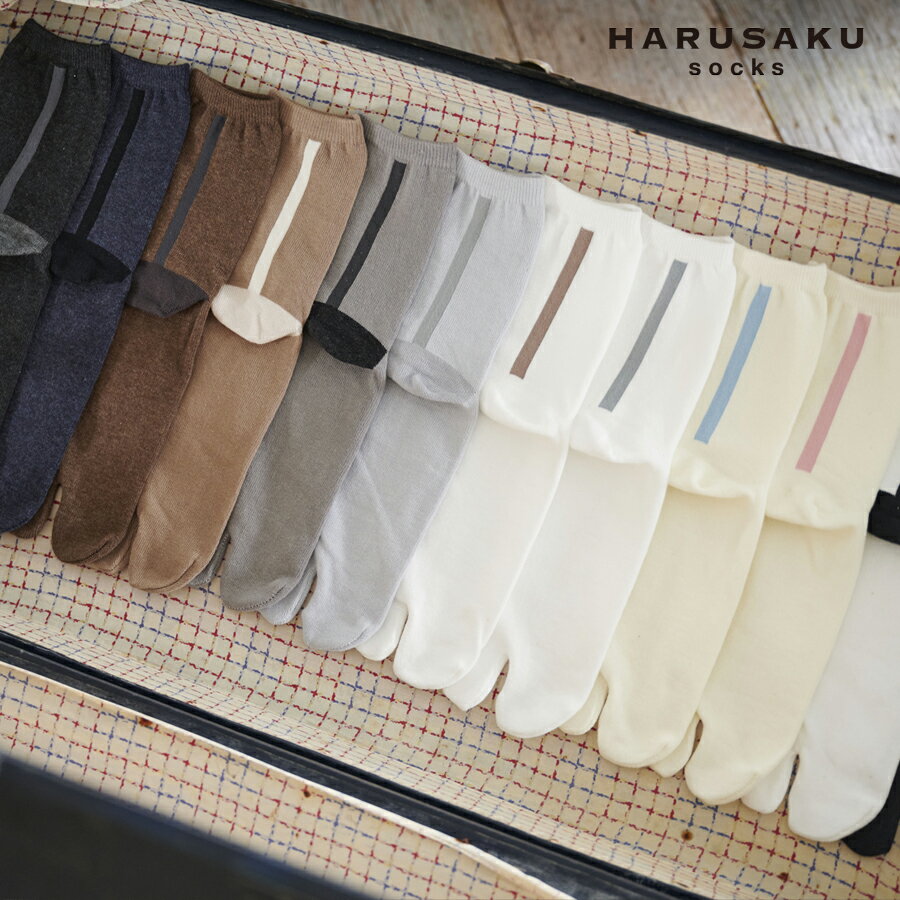 【ふるさと納税】＼お買い物マラソン×ポイントアップ／HARUSAKU 足袋バックラインソックス 10足セット 23cm 25cm / ふるさと納税 奈良県 広陵町 靴下 日本製 消臭ソックス おしゃれ カジュアル 足袋ソックス メンズ レディース