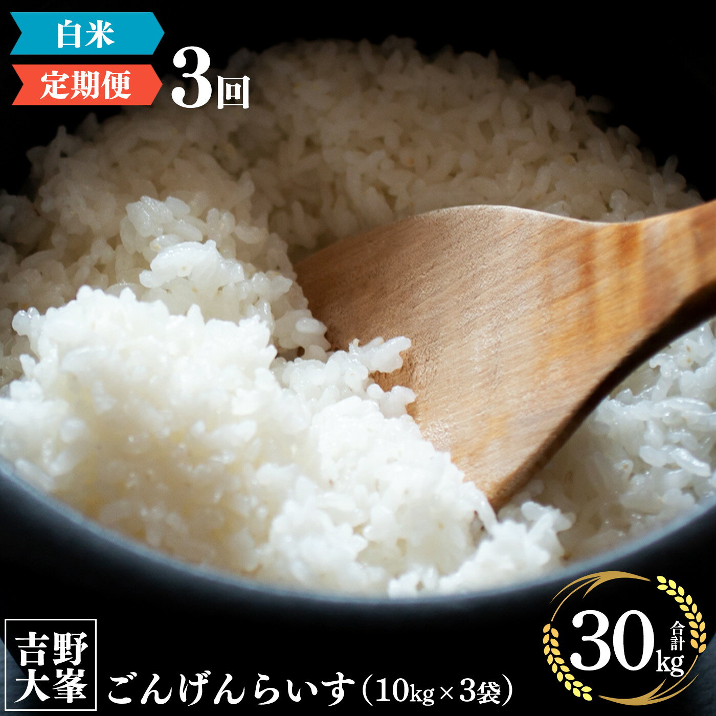 13位! 口コミ数「0件」評価「0」【 定期便 】奈良 お米 お届け便 10 kg × 3ヵ月連続 計 30kg 白米 精米 お米 奈良県 吉野町 30キロ ひのひかり ライス･･･ 