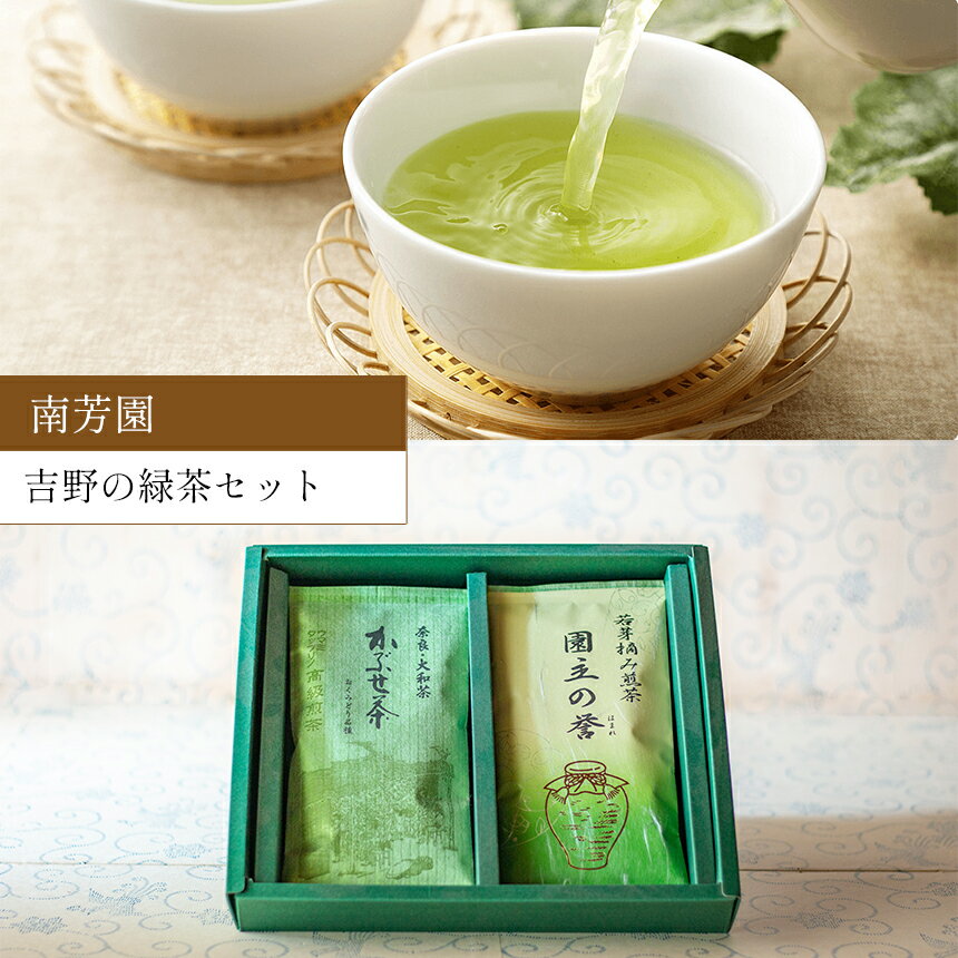 【ふるさと納税】吉野の緑茶セット 【 南芳園 】 日本茶セット ＜ かぶせ茶100g / 煎茶100g ＞ | 茶 日本茶 緑茶 ギフト 奈良県 大淀町