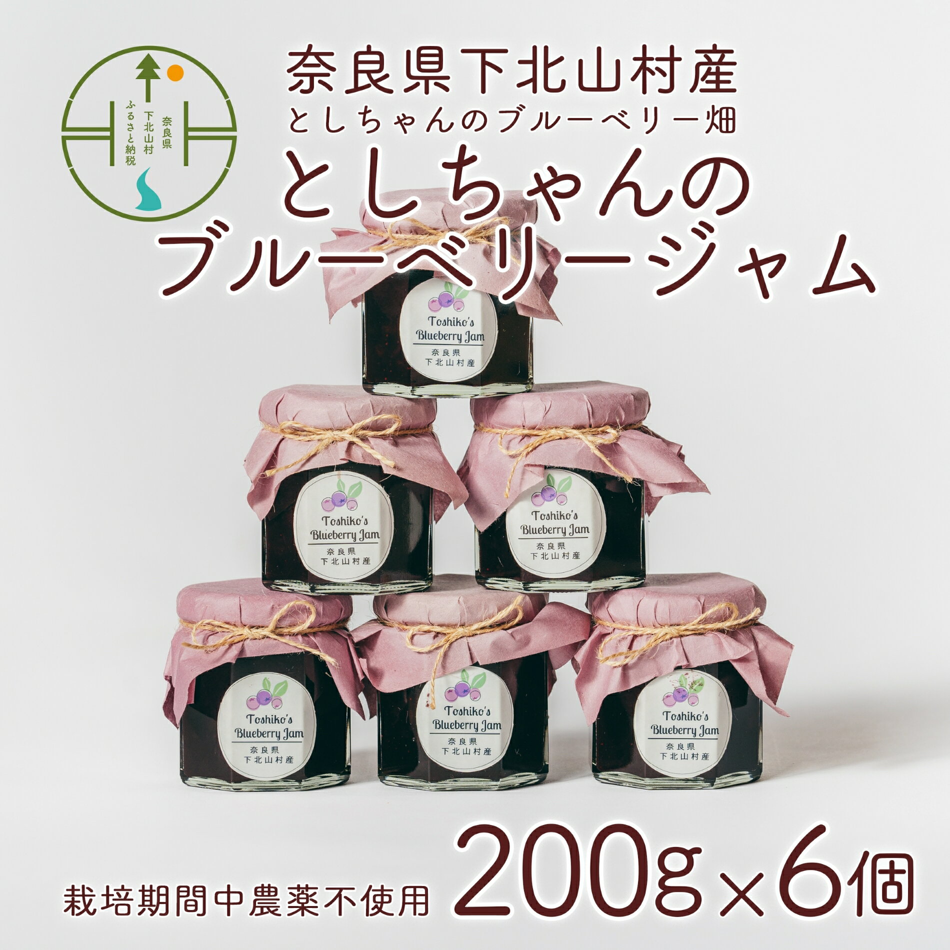 16位! 口コミ数「0件」評価「0」栽培期間中農薬不使用 としちゃんのブルーベリージャム200gx6個 手摘み 下北山村産