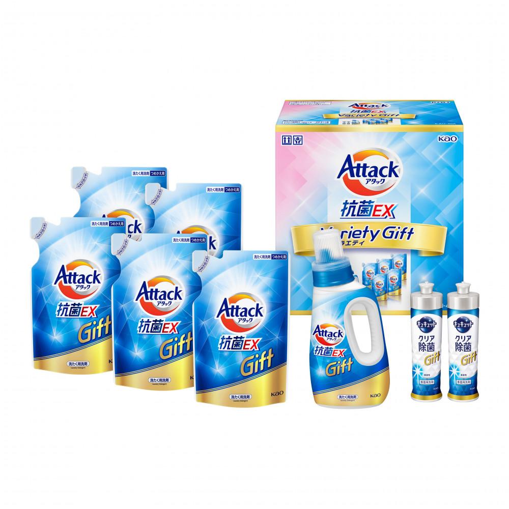 【ふるさと納税】【和歌山工場製造】花王　アタック抗菌EXバラエティギフト〈KAU-40〉 | 和歌山 楽天ふるさと 納税 支援品 返礼品 アタック 日用品 ギフト 洗剤 洗濯 液体洗剤 衣類用 衣類洗剤 キュキュット 食器用洗剤 洗濯用洗剤 洗濯洗剤のサムネイル
