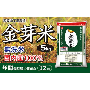 【ふるさと納税】【頒布会】【和歌山工場製造】国内産100％ 金芽米(無洗米)5kg（年12回お届け） | 和歌山県 和歌山市 和歌山 楽天ふるさと 納税 支援品 返礼品 お取り寄せグルメ お取り寄せ 取り寄せ グルメ お米 おこめ 米 こめ コメ 美味しいお米 金めまい 特産品 無洗米