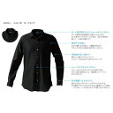 DJS-767 decollouomo メンズドレスシャツ 長袖（生地：オーヴァーチュア）モードタイプ ブラック／Lサイズ