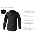 DJS-787 decollouomo メンズドレスシャツ 長袖（生地：オーヴァーチュア）クラシックタイプ ブラック／Lサイズ