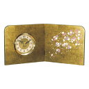 【ふるさと納税】木製 金箔屏風時計 しだれ桜