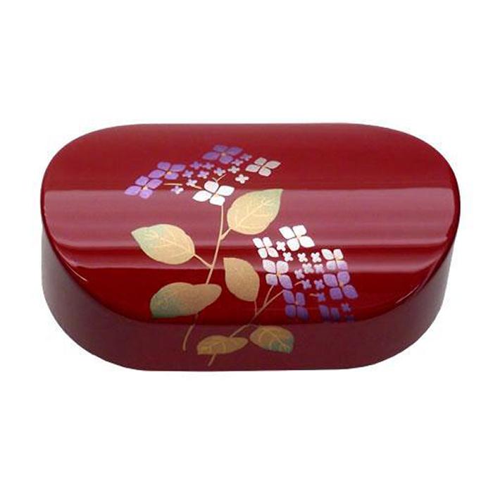 【ふるさと納税】紀州漆器 文鎮 ペーパーウェイト 小判型 朱 あじさい