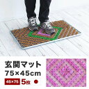 【ふるさと納税】玄関マット 泥 雪 落とし 45×75cm 5枚セット ピンク BOK100530404
