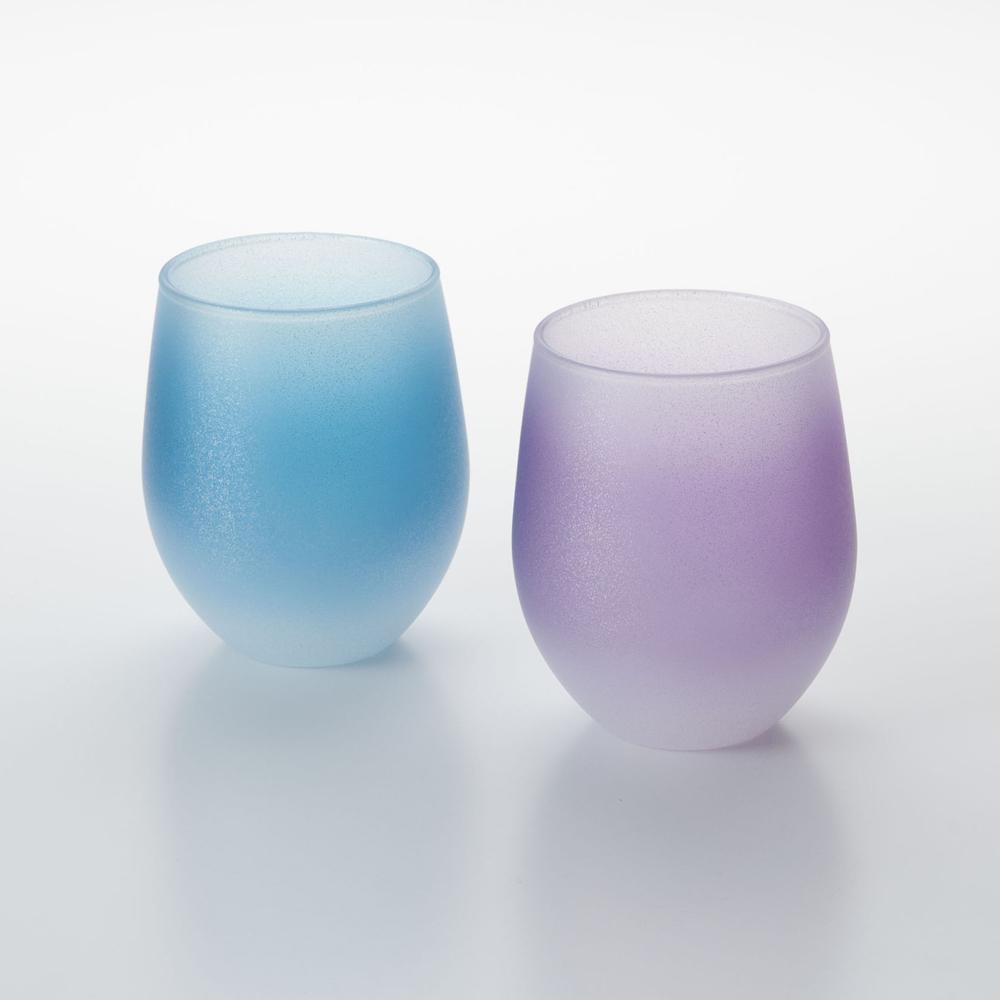 【ふるさと納税】ぬりもん de Verre フリーグラス クールグラデーション ペア | 伝統工芸　ガラス工芸　民芸　おすすめ　人気