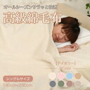 【ふるさと納税】綿毛布 シングル 綿100% 天然素材 ブランケット 高級 シール織 アイボリー【1068733】