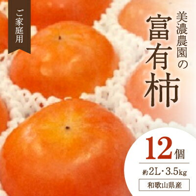 和歌山県産　美濃農園の富有柿　ご家庭用　12個(2Lサイズ程度)【配送不可地域：離島・北海道・沖縄県】【1253533】