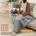 【ふるさと納税】【同色2枚セット】【訳あり】 ひざ掛け アッシュグレー 大判 ハーフケット 毛布 コットン100%【1606469】