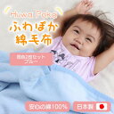 【ふるさと納税】【同色2枚セット】ふわぽか 綿毛布 ブルー 100×140cm 日本製 綿100% 毛布【1607497】