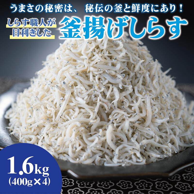 水揚げされたばかりの生シラスの中から、職人が新鮮で良質なものだけを厳選し、港近くの自社工場にてすぐさま加工。 釜揚げしらすの製法として、独自に開発した秘伝の釜を使うほか、天然塩のみで炊き上げるため、ふっくら食感。 しらす職人の厳しい目利きがきいた鮮度バツグンの釜揚げしらす、是非ご家庭でご堪能ください。 商品説明 名称 釜揚げしらす 原材料名 いわしの稚魚、食塩 ※本製品で使用しているいわしの稚魚は、えび・かに・いかが混ざる漁法で採取しています。 内容量 釜揚げしらす1.6kg(400g×4パック) 賞味期限 発送日から冷凍で180日、解凍後は冷蔵(10℃以下)で4日 保存方法 食べきれる分だけ冷蔵庫内で解凍いただき、食べきれない場合は、−18℃以下で冷凍保管ください。 製造者 株式会社西村物産 和歌山県有田市 ・ふるさと納税よくある質問はこちら ・寄附申込みのキャンセル、返礼品の変更・返品はできません。あらかじめご了承ください。 関連キーワード ふるさと納税 ふるさと 納税 楽天ふるさと納税 送料込み 送料無料 お試し おすすめ オススメ 支援品 人気 ランキング 食品 グルメ お取り寄せグルメ しらす シラス sirasu じゃこ ちりめん 新鮮 獲れたて 釜揚げ たっぷり 直送 製造直送 水揚げ しらす丼 しらすパスタ ふっくら ご飯のお供 ごはんのお供 産地直送 国産 無添加 和歌山県 有田市 有田 お正月 賀正 新年 年賀 成人式 成人祝 節分 ひな祭り 卒業式卒業祝い 入学式 入学祝い ゴールデンウィーク GW こどもの日 端午の節句 お母さん ママ お父さん パパ 七夕初盆 お盆 御中元 お中元 中元 お彼岸 残暑御見舞 残暑見舞い 敬老の日 おじいちゃん 祖父 おばあちゃん 祖母 寒中お見舞い 手土産 クリスマス お歳暮 御歳暮 ギフト プレゼント 贈り物 お見舞い 退院祝い 全快祝い 快気祝い 快気内祝い 御挨拶 ごあいさつ お宮参り御祝 合格祝い 進学内祝い 成人式 御成人御祝 卒業記念品 卒業祝い 御卒業御祝 入学祝い 入学内祝い 就職祝い 入園内祝い 御入園御祝 お祝い 御祝い 内祝い 金婚式御祝 銀婚式御祝 御結婚お祝い ご結婚御祝い 御結婚御祝 結婚祝い 結婚内祝い 結婚式 引き出物 引出物 御出産御祝 ご出産御祝い 出産御祝 出産祝い 出産内祝い 御新築祝 新築御祝 新築内祝い 祝御新築 祝御誕生日 バースデー バースデイ バースディ 七五三御祝 753 初節句御祝 節句 昇進祝い 昇格祝い 就任 お供え 法事【注文内容確認画面の「注文者情報」を寄附者の住民票情報とみなします】 ・必ず氏名・住所が住民票情報と一致するかご確認ください。 ・受領書は住民票の住所に送られます。 ・返礼品を住民票と異なる住所に送付したい場合、注文内容確認画面の「送付先」に返礼品の送付先をご入力ください。 寄附者の都合で返礼品が届けられなかった場合、返礼品等の再送はいたしません。 ※「注文者情報」は楽天会員登録情報が表示されますが、正確に反映されているかご自身でご確認ください。 ※寄付申込者とクレジットカード名義人は、同じ方でお願いします。同一でない場合、取り扱えないことになります。