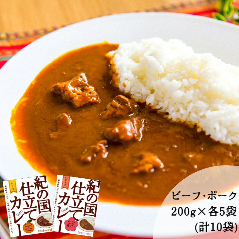 【ふるさと納税】紀の国仕立てカレーセット(ビーフ・ポーク各5