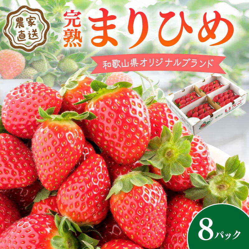 【ふるさと納税】《全国いちご選手権2022年第2位・2023年第3位 》農家直送 完熟まりひめ 8パック 和歌山県オリジナルブランドいちご 《先行予約》3月中旬以降順次発送【配送不可地域：北海道・…