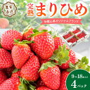 【ふるさと納税】完熟まりひめ（和歌山県オリジナルブランドいちご）9～18粒入×4パック《先行予約》【配送不可地域：北海道・沖縄・離島】 ふるさと納税 いちご 甘い ふるさと納税 苺 ふるさと納税 イチゴ フルーツ くだもの 果物 旬 パック 送料無料 発送時期が選べる