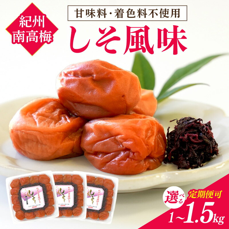 紀州南高梅 しそ風味 1kg 1.5kg 塩分約6% 1回 3回 定期便