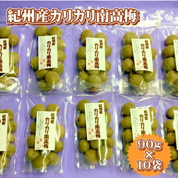 【ふるさと納税】紀州産かりかり南高梅　90g×10個＝900g