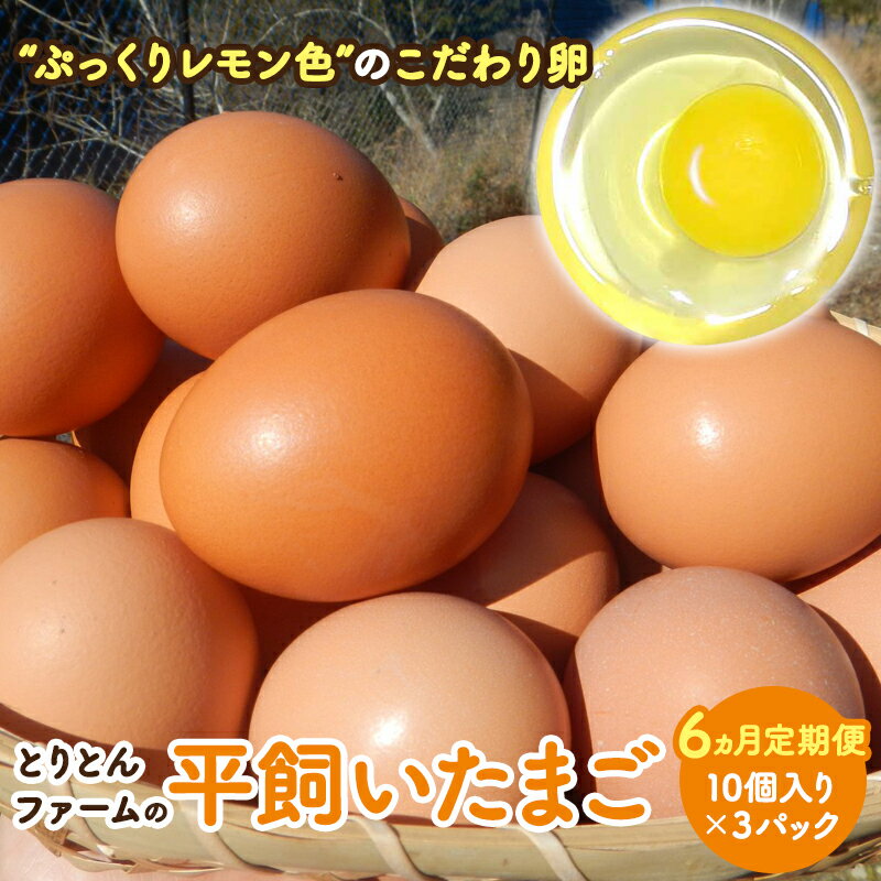 1位! 口コミ数「1件」評価「5」【6カ月定期便】とりとんファームの平飼いたまご10個入り×3パック / 田辺市 卵 たまご 鶏卵 平飼い 卵かけごはん