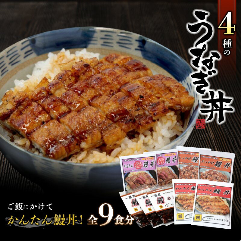 【ふるさと納税】4種のうなぎ丼セット 全9食分 / 和歌山 