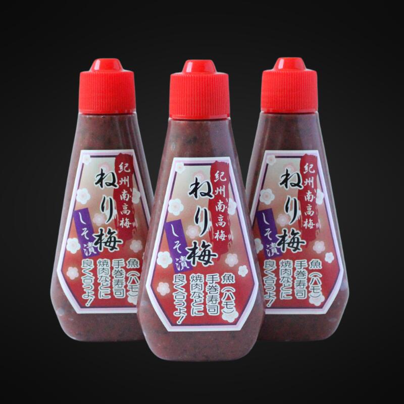 【ふるさと納税】紀州南高梅 ねり梅セット 180g【選べる本数 3本 5本】 / 紀州南高梅 南高梅 梅 ねり梅 練り梅 練梅 しそ漬 しそ漬け 調味梅肉 おにぎり おむすび チューブ ご飯のお供 田辺市