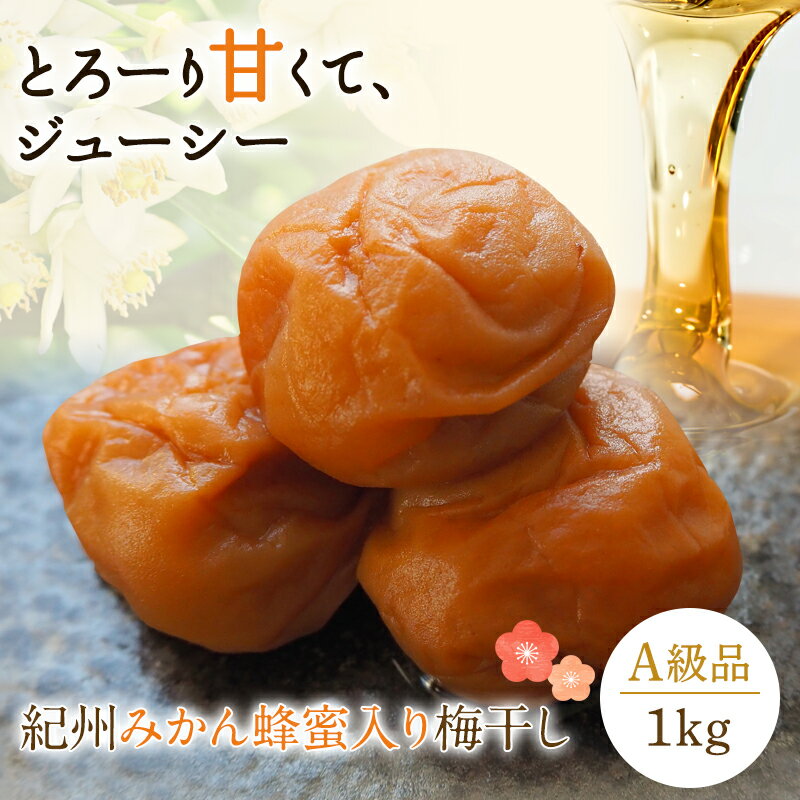 【ふるさと納税】 紀州みかん蜂蜜入り梅干 塩分約5％ 1kg / 田辺市 紀州南高梅 南高梅 梅干し 梅干 梅 うめ 肉厚 お米 おにぎり 焼酎 梅酒 健康