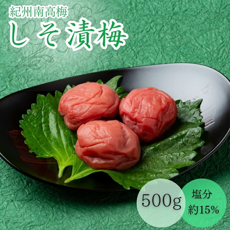 【ふるさと納税】しそ漬梅（塩分約15％）500g / しそ 和歌山 田辺市 紀州南高梅 南高梅 梅干し 梅干 梅 うめ 肉厚 お米 おにぎり 焼酎 梅酒 健康