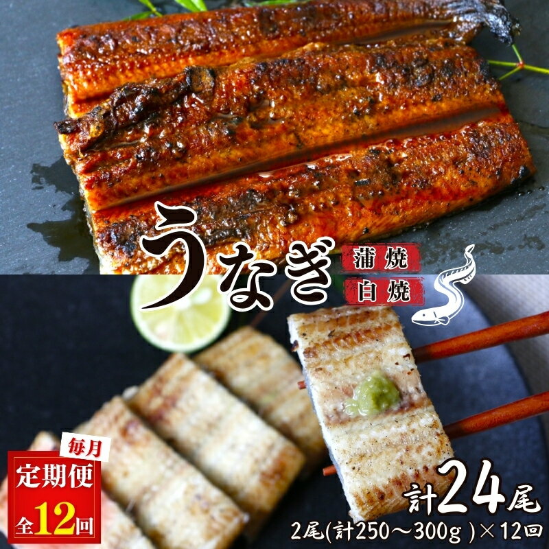 【ふるさと納税】【12カ月定期便】うなぎ蒲焼き、うなぎ白焼き　各1本セット×12回 / 和歌山 田辺 うな...