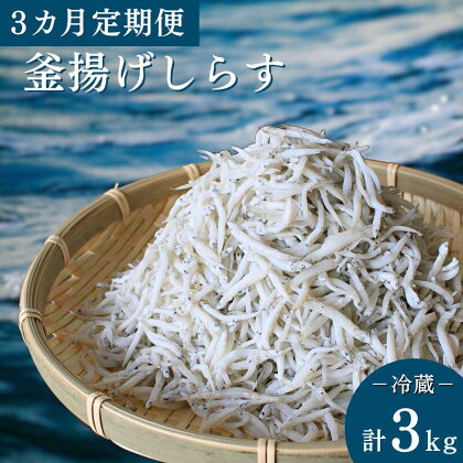 【3カ月定期便】釜揚げしらす（ご家庭用）計3kg（1kg×3回）※北海道・沖縄・離島配送不可 / しらす丼 丼ぶり シラス 家庭用 冷蔵 お取り寄せ 和歌山県 田辺市