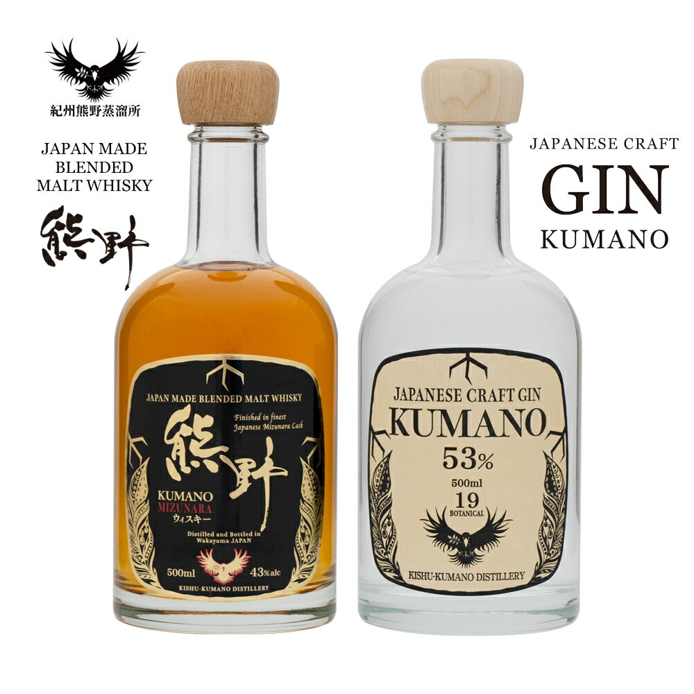 【ふるさと納税】JAPANESE CRAFT GIN 熊野 クラフトジンとJAPAN MADE BLENDED MALT WHISKY 熊野 計2本...