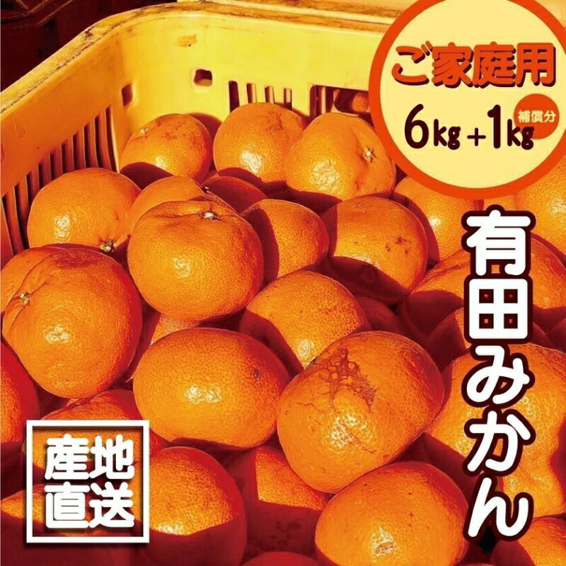 【訳あり】2S〜3Lサイズおまかせ！有田みかん 6kg+1kg保証分 11月から12月下旬までに順次発送致します。 【訳ありみかん 有田みかん みかん ミカン 蜜柑 柑橘 温州みかん 和歌山 ご家庭用】