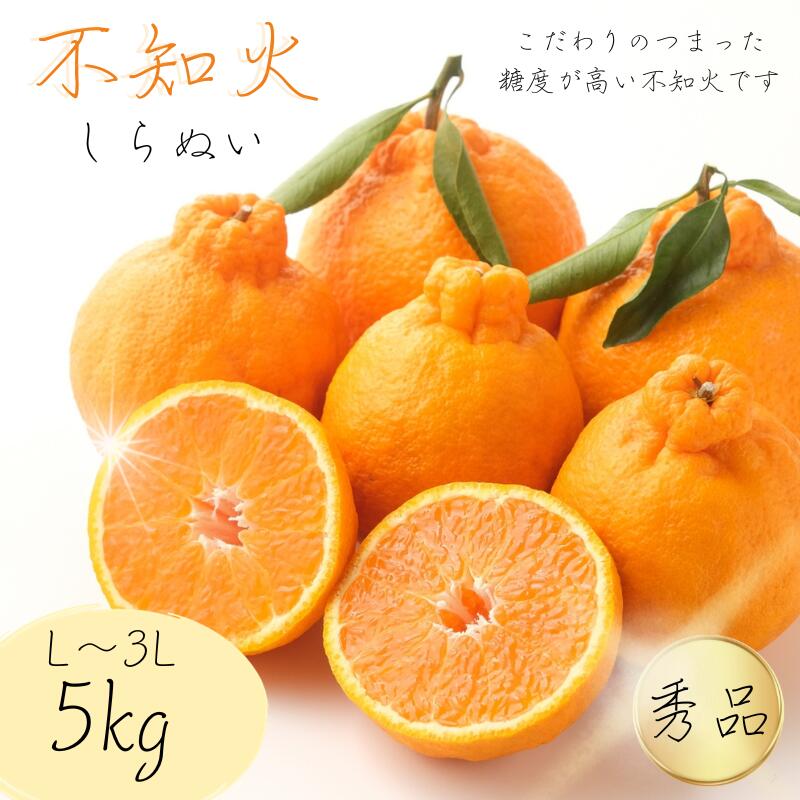 【L〜3Lのサイズおまかせ】秀品 路地不知火 5kg【2024年2月中旬から2024年2月下旬頃に順次発送】＜味好農園＞ / デコポン 不知火 柑橘 和歌山県 越冬 有機