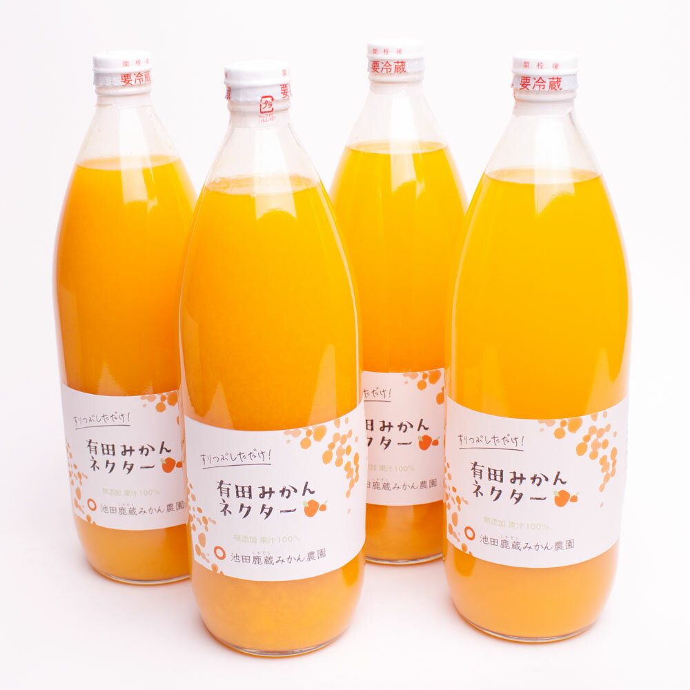 25位! 口コミ数「0件」評価「0」とろり　みかんネクター1000ml×4本【無添加100%ストレートジュース】【有田みかんジュース】