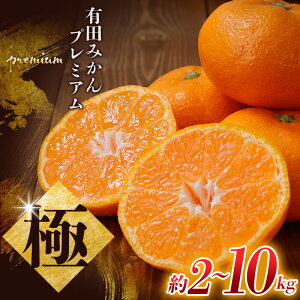 【ふるさと納税】 極 有田みかんプレミアム 容量選べる 約2kg 約3.5kg 約5kg 約10kg【光センサー 高糖度選別品】2S〜Lサイズ 有機質肥料100% ※2025年11月下旬頃〜2026年1月上旬頃に順次発送予定※北海道・沖縄・離島への配送不可
