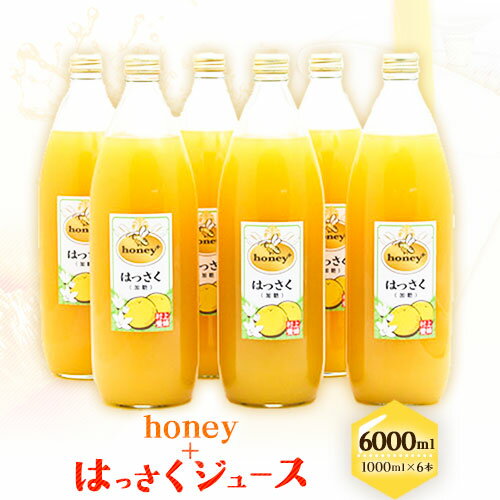 21位! 口コミ数「0件」評価「0」honey＋はっさくジュース 1000ml×6本 村上養蜂《30日以内に出荷予定(土日祝除く)》和歌山県 紀の川市